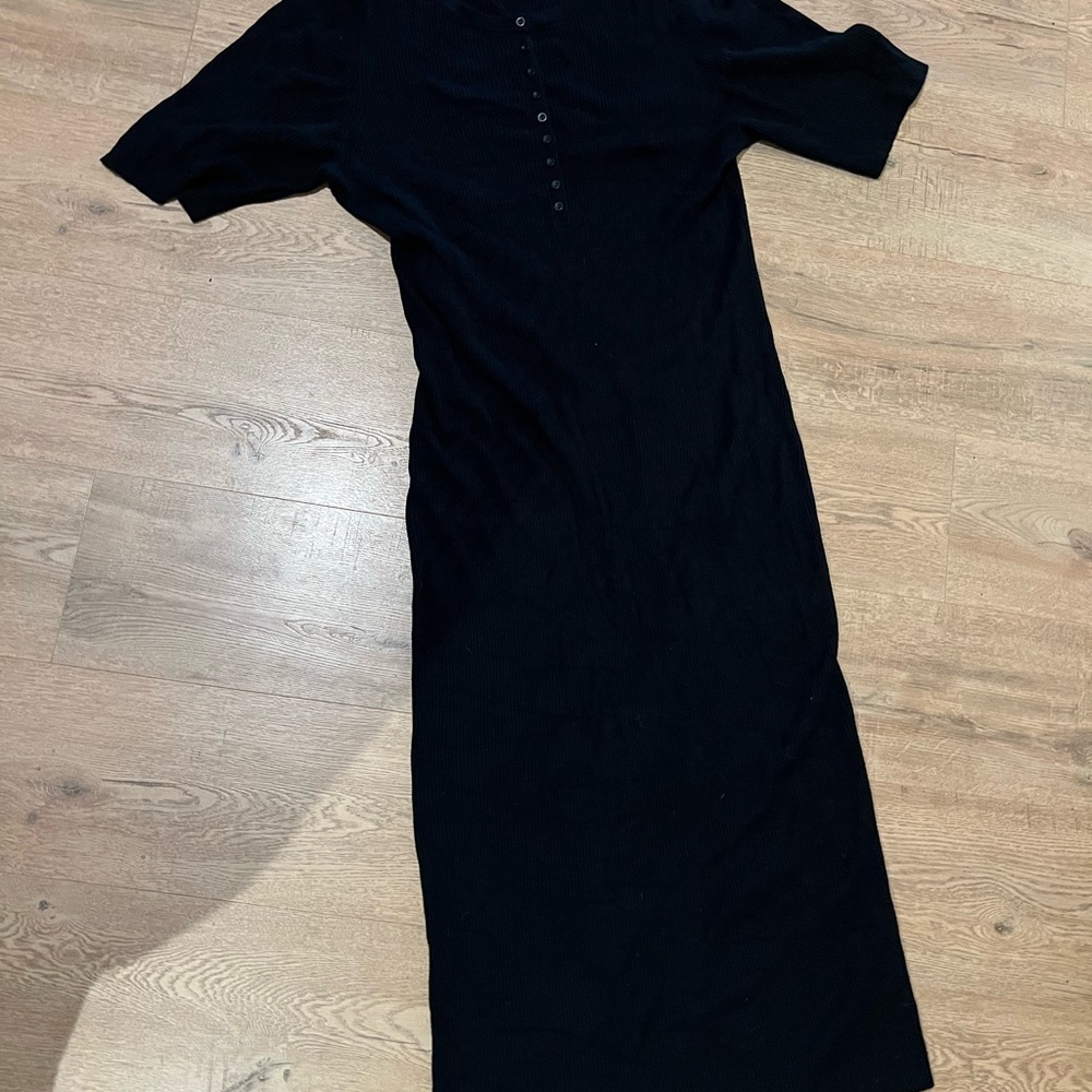 J. Crew Black ribbed maxi Dress